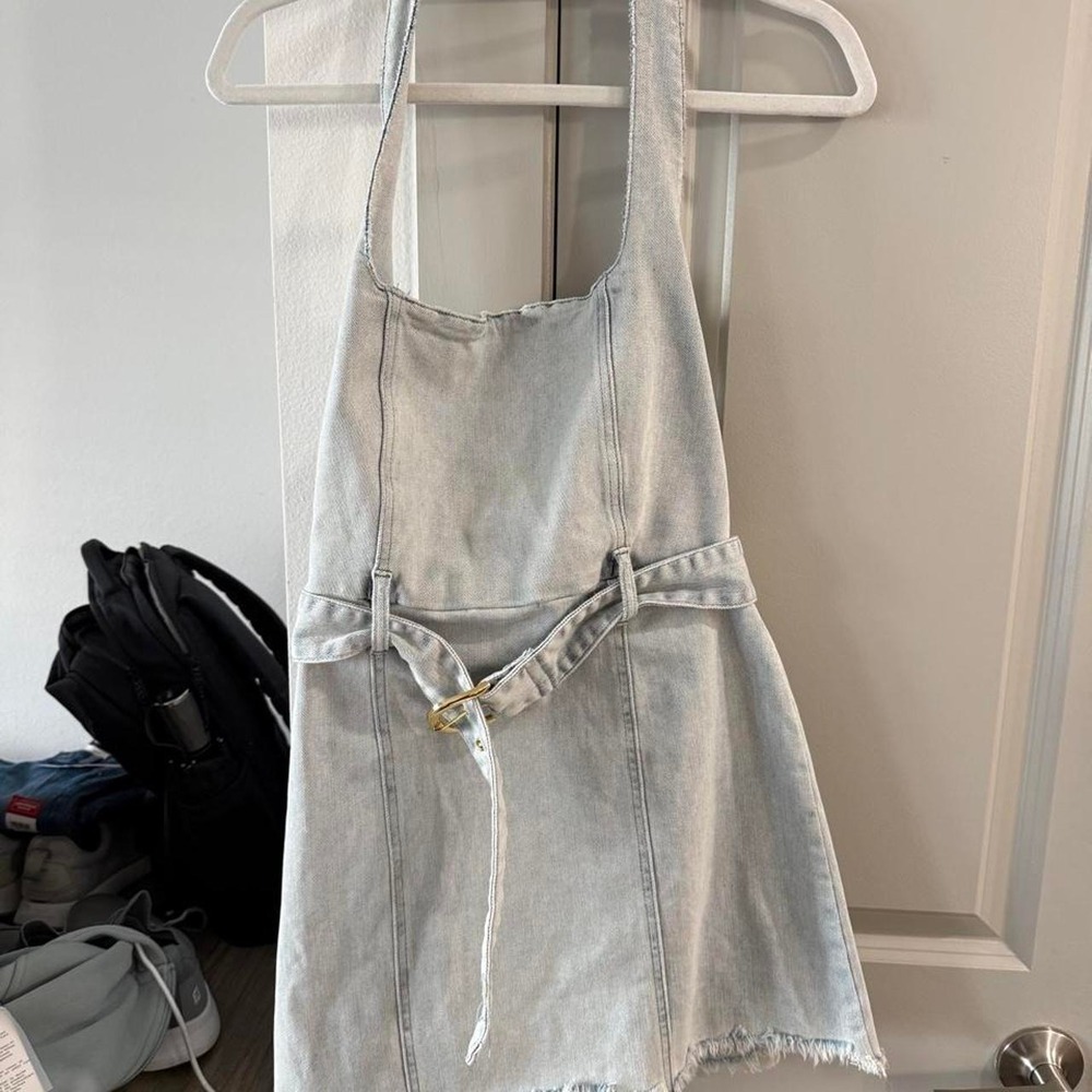 NWT Show me Your Mumu Denim Halter Dress